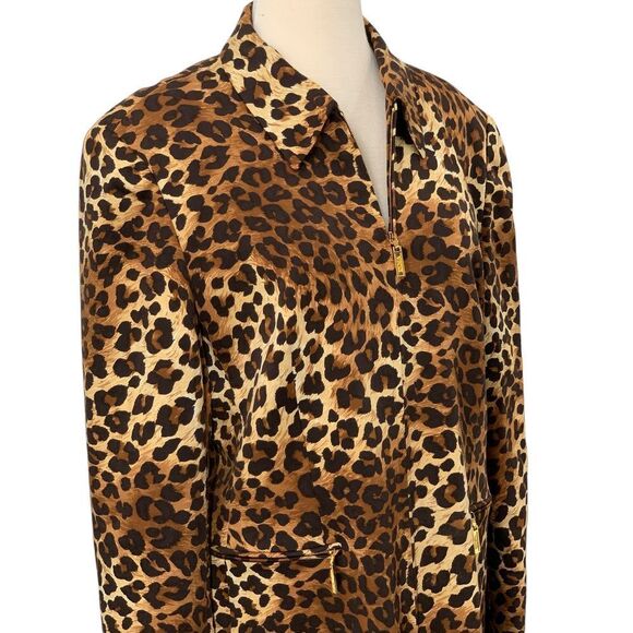 Escada Margaretha Ley Cheetah Zip Front Jacket Blazer Animal Print Size 42 Large - Picture 2 of 11